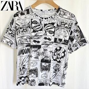 🇪🇦 Zara Black & White Comic Strip Graphic T-Shirt